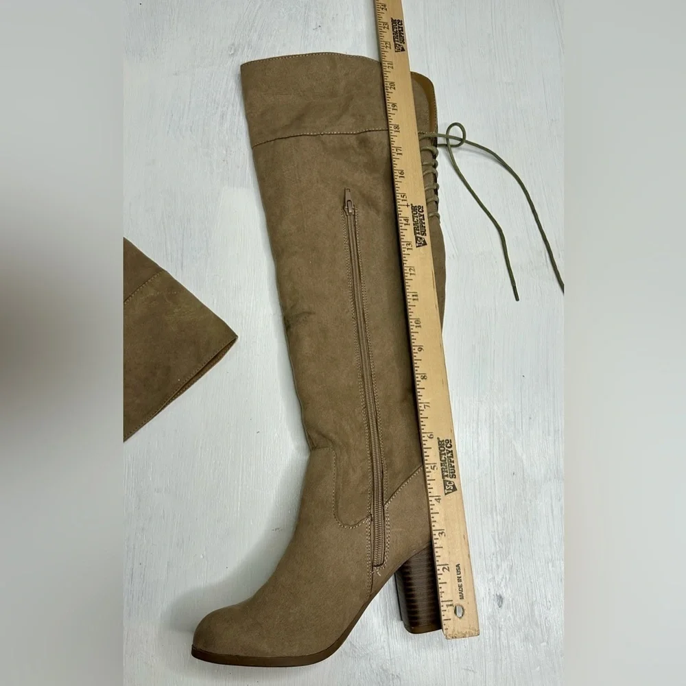 Madden Girl Over-the-Knee Boots • Taupe Faux Suede • G-Deedee • 5.5